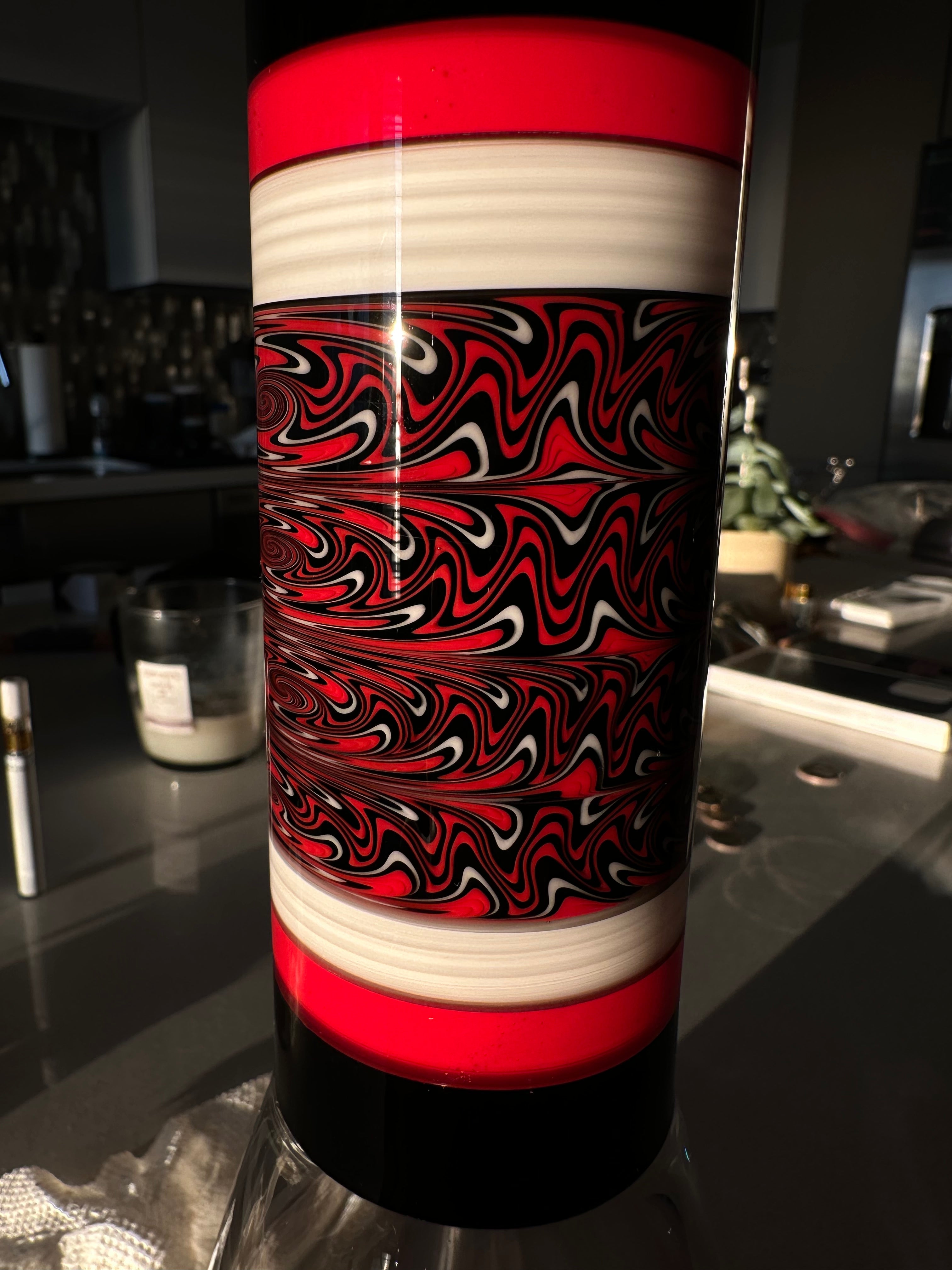 Illadelph Glass Red and Black Worked Beaker Set