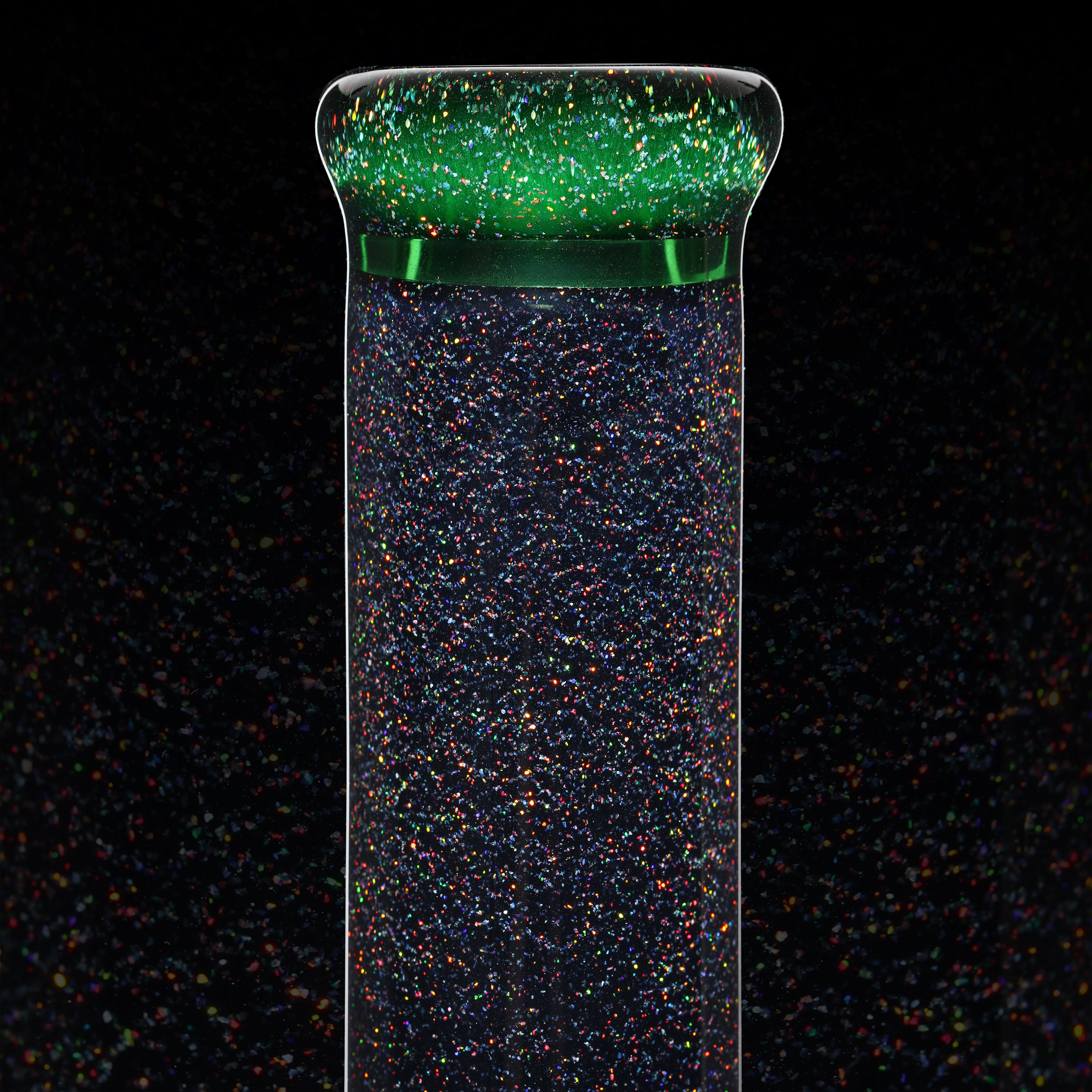 David Boucher Glass Experimental Green Rainbow Crushed Opal Beaker Set