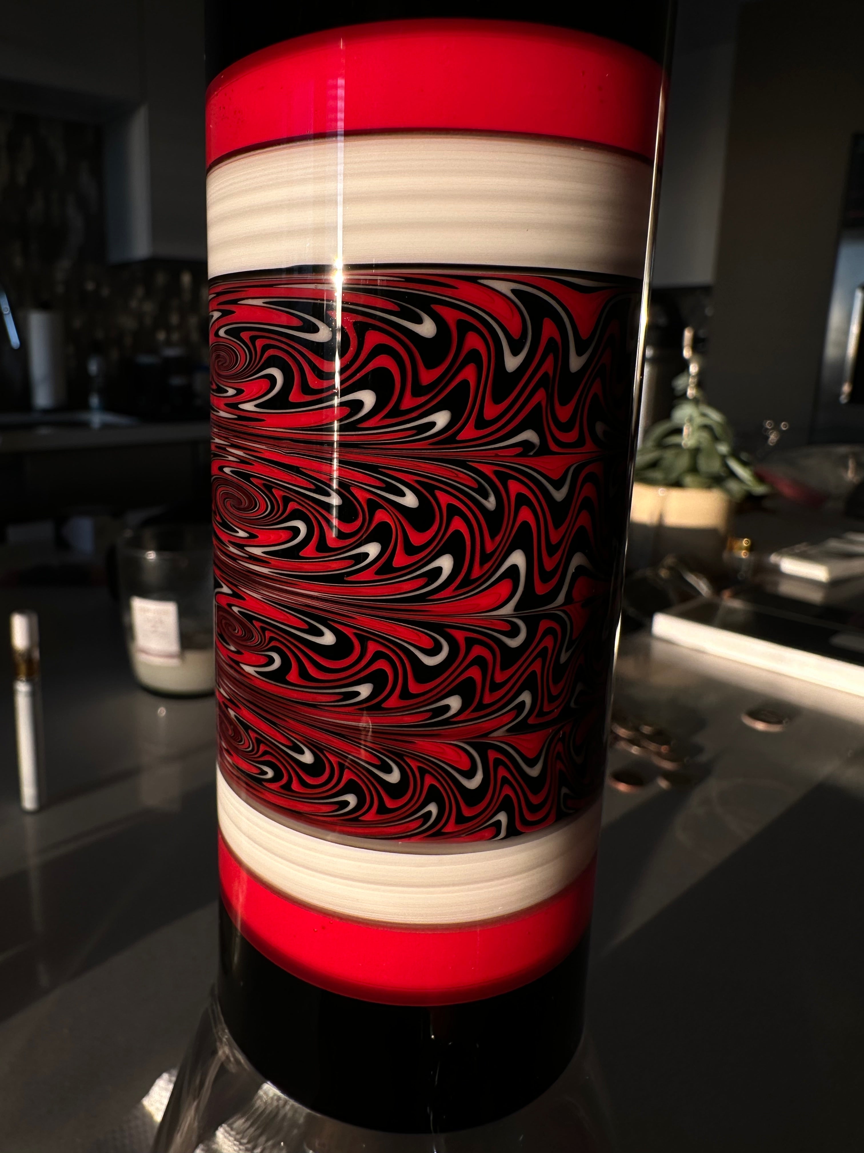 Illadelph Glass Red and Black Worked Beaker Set