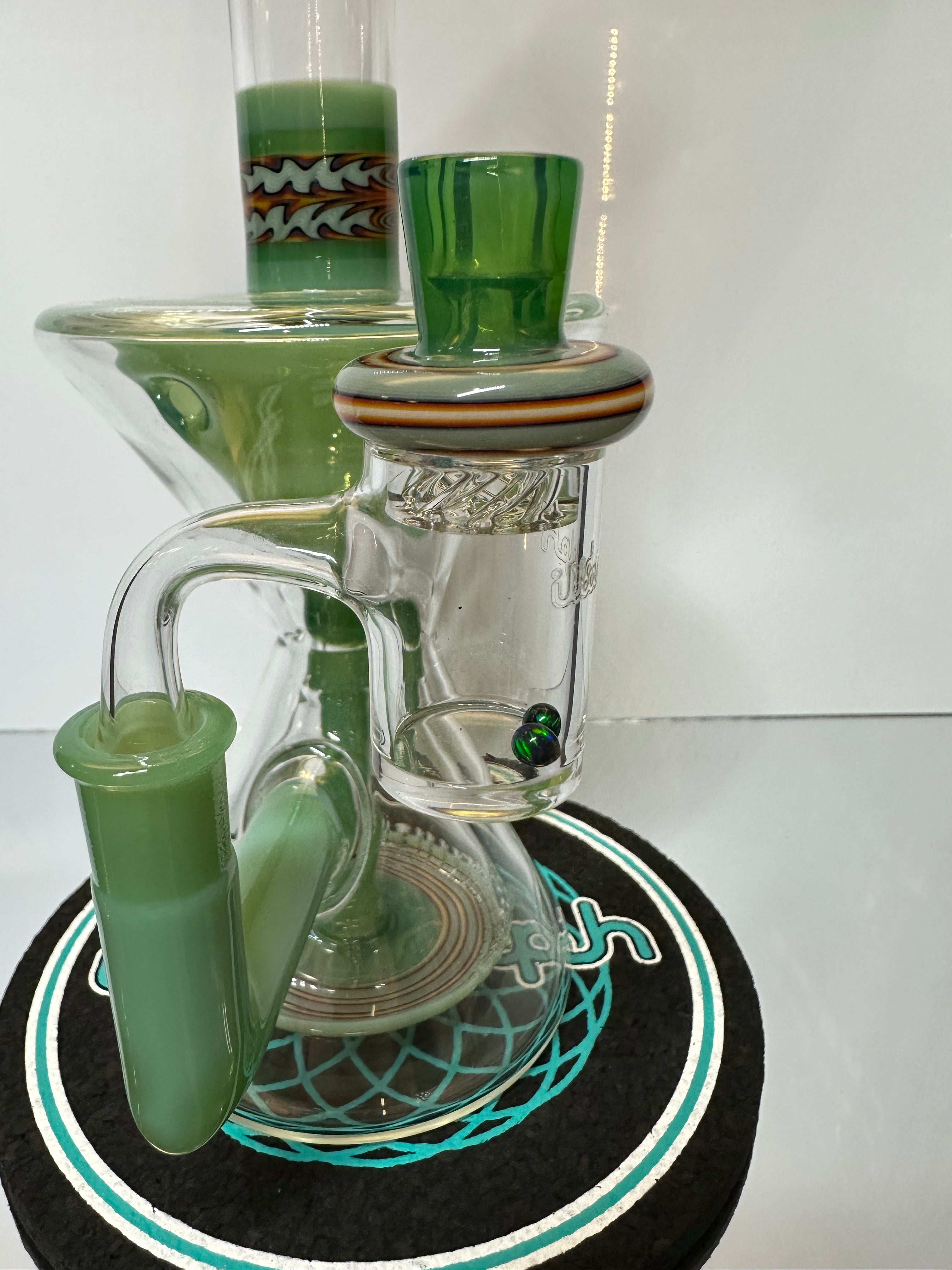 Illadelph Glass Hourglass Collins Teal Worked Rig
