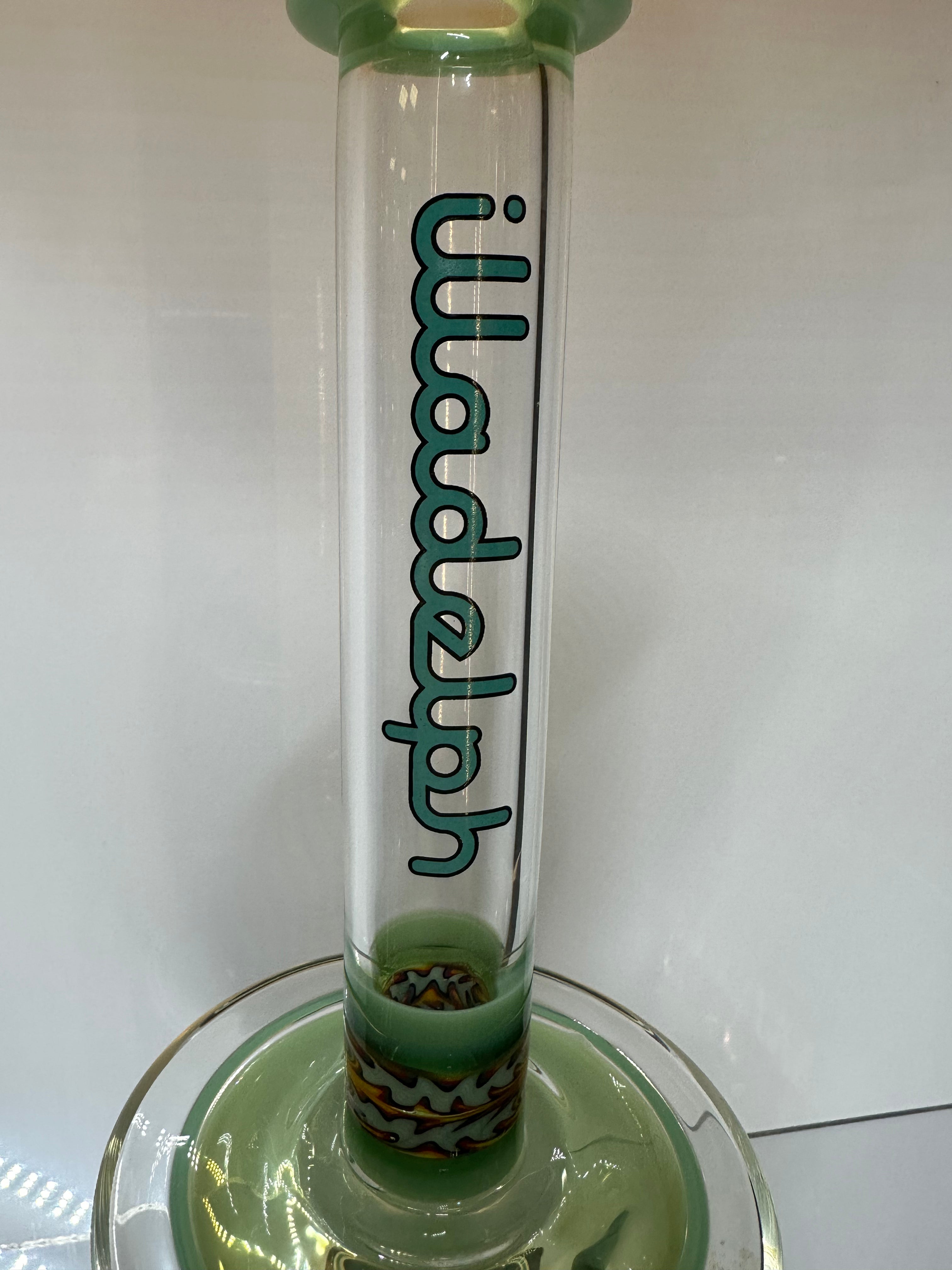 Illadelph Glass Hourglass Collins Teal Worked Rig